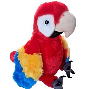 Wild Republic Parrot Plush Stuffed Animal Red Blue Yellow 11" Realistic